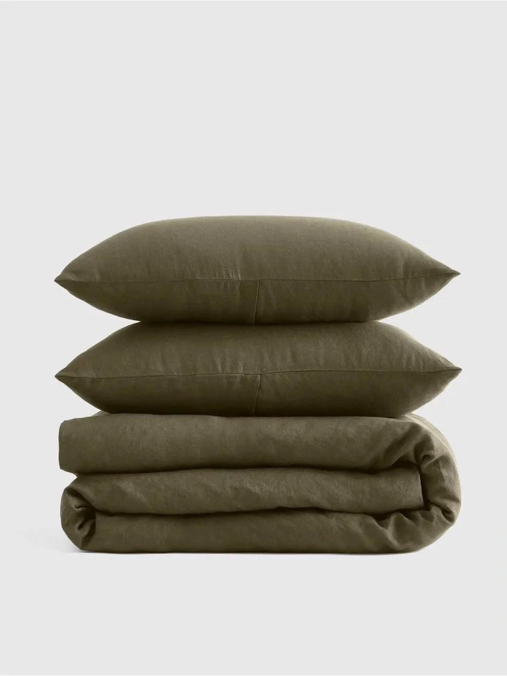 Quince NWOT European Linen Duvet Set in Dusty Olive Queen Size